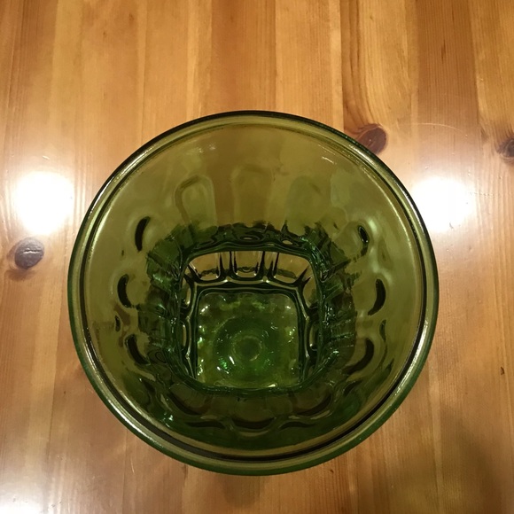 VINTAGE ART DECO GREEN GLASS VASE - Picture 4 of 5